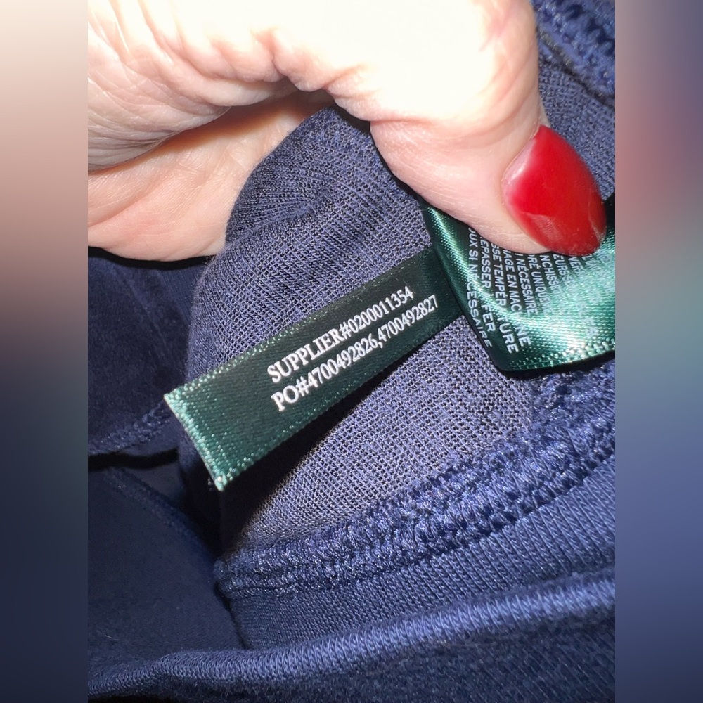 RALPH LAUREN Active Full Zip Jacket Womens XL Cotton Navy Knit Velour NWT $115 - Picture 10 of 11